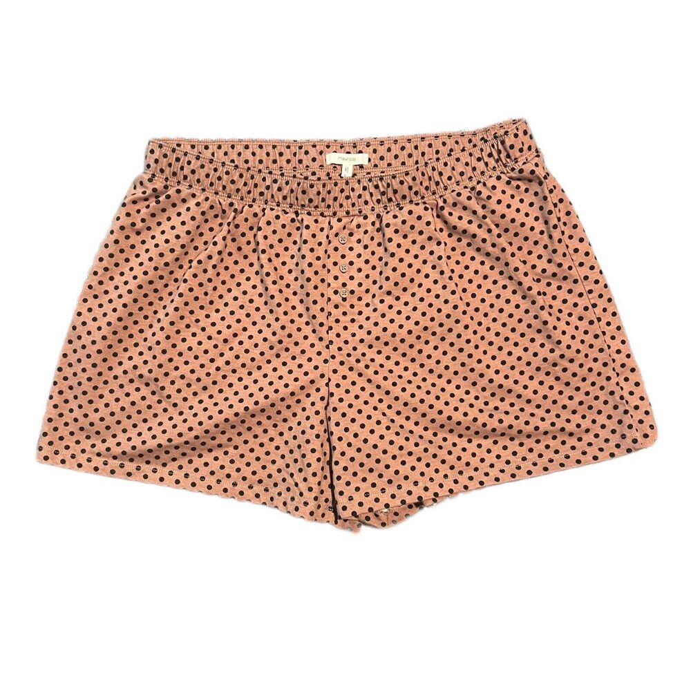 Maurices Women's Coral with Navy Polka Dot Boy Shorts Size L NwOT